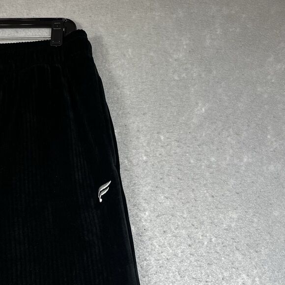 Fabletics Plush Rib Cropped Sweatshirt Wide Leg Pants Matching Set Size ML Black - Picture 13 of 16